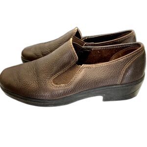 BRAZIL Brown Leather BOOTIES Slip On Women's Shoes SZ 38 Euro/ 7.5 USA
